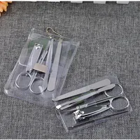 5st Pedicure Scissor Tweezer Knife Ear Pick Utility Nail Clipper Kit Nail Art Equipment Portable Manicure Steel Care Tools295y