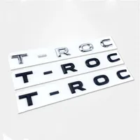 New Font Font Letters Emblem for T-ROC Car Tyling Reficting Middle Trunk Logo Logo Sticker Chrome Matte Black Glossy Black223M