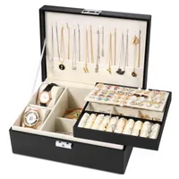 Jewelry Boxes Jewelry Boxes Simboom Box Organizer For Women Girls 2 Layer Large Men Storage Case Pu Leather Display Jewellery Holder Ot9Yt