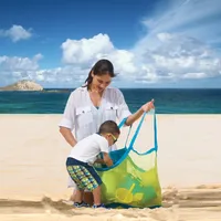 Çocuklar kum korunabilir seyahat organizatör örgü çanta çocuk oyuncaklar depolama çantaları yüzme havlu için büyük plaj çantası kozmetik makyaj çantası wly935
