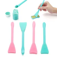 Andra 2 5st Multifunktion Strupp Borste Soft Silicone Powder Spoon Epoxy Harts Tools for DIY Mold Easy to Clean Glue 221111