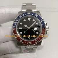 3 Estilo Autom￡tico Reloj Fecha de 40 mm Dial negro Rojo Azul Bisel de cer￡mica luminosa Clean Cal.3186 Movimiento mec￡nico 28800 VPH/Hz Mu￱ecos de pulsera Relojes