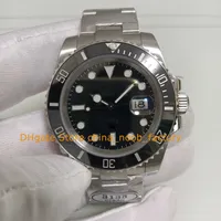 2 Style Automatic Watch Men's 40mm Sapphire Glass Black Dial Ceramic Bezel Green Stainless Steel Bracelet Cal.3135 CLEAN 904L Diving Luminous Waterproof Watches