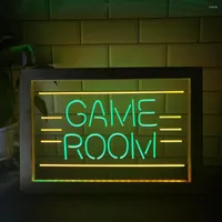 Игровая комната для вечеринки показывает игрушки Toys TV DOR Двойной цвет светодиодный светодиодный знак PO рамка творческая настольная лампа Стол Стол Дерево 3D Ночной свет