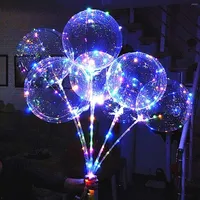 Party Decoration Handle LED Christmas Balloon Luminous Transparent Helium Bubble Ballons Br￶llopsf￶delsedagsdekorationer Kid Light