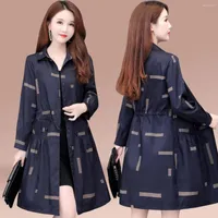 Women's Trench Coats Coat For Women Jackets Clothes Spring And Autumn Korean Version Double-Breasted Belted Lady Cloak