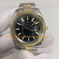 13-Stil-Männer automatische Uhrenmenschen mit Box zweifarbig Goldstahlarmband schwarzes Zifferblatt 42-mm-Leder-Gummi-Armband Mechanische Sport Uhren Männer Armbanduhren