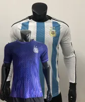 2021 2022 2023 Argentina Player Version Soccer Jerseys National Team TagliaFico Kun Aguero Lo Celso Dybala di Maria L.Martinez 21 22 23 Fotboll Tight Shirt