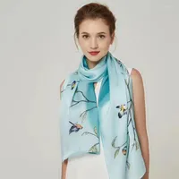 Schals Frauen Mädchen echte Mulberry Silk Satin Schal Wrap Schal Sarongs Neckerchiefs 180 55 cm Werksverkauf gemischt 2pcs/Los #4105