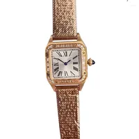 Muñecos de pulsera Ultrathin Ladies Dumont Quartz Watches Gold Mesh Strap Diamond Water Women Wrist Watch Femenino Clo