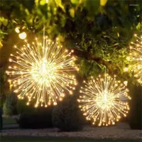 Saiten 150Les Hanging Firework Light Kupferdraht Starburst Lichter 8 Modi Battery Wedding Party Weihnachtsdekoration Fee