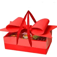 Подарочная упаковка Bowknot Box Fruit and Flower Wedding Candy Hatder вечеринка по случаю вечеринки по случаю дня рождения.