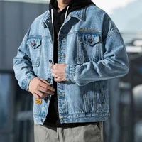 Мужские куртки повседневное джинсовое покрытие супер мягкое длинное рукав верхний одежда в корейском стиле карманы для джинсов с одиночной грудью