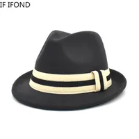 Wide Brim Hats Bucket Automne Hiver Wool chaud Trilby Men Femmes Retro Jazz Fedora Party Outdoor Travel Felt 221110