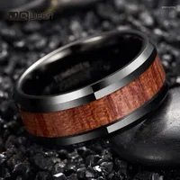 Trouwringen Jqueen 10 mm zwart gepolijst ingelegd artisjokvliegtuig schuine wolfraamcarbide ring mode sieraden cadeau