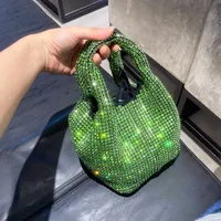 Handbag Women Handle Rhinestones Evening Purses and Hand Luxury Designer Hobo Shoulder Shiny Crystal Clutch Purse Bucket Bag