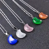 Anhänger Halsketten Lucky Charm 3pcs/Los natürlicher Opal Mond Halskette Katze Auge Helle mehrfarbige farbenfrohe DIY -Paar -Accessoires Juwel ohne