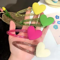 Haarzubehör Korean Herz Süßigkeiten Farbe Pin Sommer transparent große Clips für Mädchen Kopfbedeckung Kinder