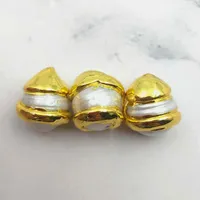 Collares colgantes 5pcs dise￱o doble espiral natural perlas perlas cuentas sueltas de oro