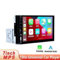 1 Din Car Multimedia Player 7'Autoradio Carplay Auto Universal과 Bluetooth FM 라디오 수신기 카메라