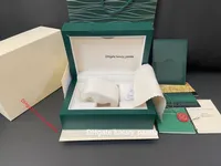 5A scatole di orologi per orologio verde scuro originale in legno scatola regalo per 126610 126613 116500 116506 126710 126660 Luxury Rolex Watch Box Box Booklet Borse