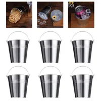 Gift Wrap 6pcs French Fry Container Tinplate Tin Pails Small Pail Containers With Handles Can For Candies