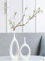 ceramic white modern creative flowers vase home decor vases for wedding decoration porcelain figurines TV cabinet decoration4576044
