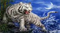 Новая рукоделия DIY Diamond Painting Cross Stitch Комплекты полной смолы круглый бриллиантовый мозаичный декор домашний декор животный белый тигр YX11011853