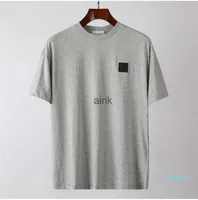 남자 티셔츠 고품질의면 돌 짧은 슬리브 디자이너 라운드 넥 티셔츠 섬 여름 패션 배지 여성 Tshirts 스트리트웨어