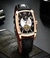 2019 Tevise Mens Watches Moon Phase Tourbillon Mechanical Watch Men Leather Luminous Sport Wristwatch Relogio Masculino4297735