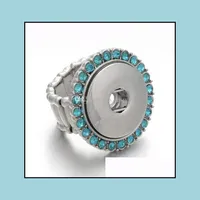 Rings Rings Fashion Snap Rings Rhinestone Ring DIY 18mm Ginger Button زر تعديل قابلة للتعديل المجوهرات مرنة النطاق المجوهر