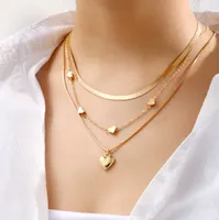 S3310 Fashion Jewelry Multi Layer Necklace for Women Love Heart Pendant Choker kettingen