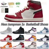 2022 Yüksek 1S Basketbol Ayakkabıları Jumpman 1 Erkek Kadın Kayıp ve Bulundu Patent Buldu Pony Dumanlı Leylak Ts Fragment Üniversitesi Mavi Miras Eğitmenleri Sneakers
