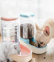 Dogs Automatic Pet Feeder Cat Drinker Dog Bowl Water Feeding Combination Food Storage Bucket size 4321278374351