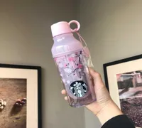 Корейская чашка Starbucks Cup Starbucks Cup Pink Cherry Blossom Светодиод DoubleLayer Plastice Accompaning Cup Water Cup 473ML2896924