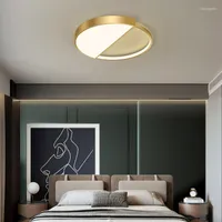 Luces de techo l￡mpara de dormitorio estilo n￳rdico moderno hall simple hogar atm￳sfera redonda de habitaci￳n iluminaci￳n led