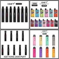 Disposable Iget Legend King Goat E Cigarettes Dual Vape Pen 4000 3500 2600 1800 Puffs Original Iget Bar Max xxl plus 12 8 7 4,8 ml 1500 950mAh Authentique pr￩-remplie