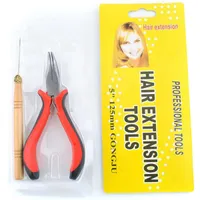 Multifunktionsverktyg Full Kit DIY Hempärlor Styling Micro Rings Hårförlängningar Tång Pulling Loop Hook Needle Feather