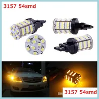 Car Bulbs 4Pcs 3156 3157 Amber Xenon White Reverse Lights   Tail 54Smd Led Car Light Bb Drop Delivery Mobiles Motorcycles Lighting A Dhdxy