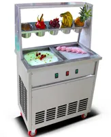 CE Tam Paslanmaz Çelik Bir Tan Düz Kızarmış Dondurma Makinesi Buz Pan Maker Kızartma Dondurma Rulo Pan Makinesi Kızarmış Yoghourt7630031