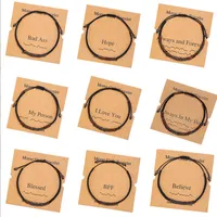 Codice Morse in legno intrecciato in legno di legno di perline braccialetti per coppie Multi Styles Free Choice