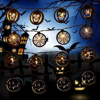 Strings Halloween Light String Holiday Lighting Scenic Lámpara al aire libre Wizard Wizard Skull Garland Garland Decoración de invierno para casa