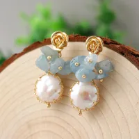 Charm coeufuedy pendientes hechos a mano reales perlas de agua dulce colgan para mujeres accesorios de fiesta regalo de fiesta fina 221111