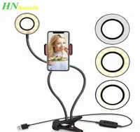 Haoxin Po Studio Luz de anel LED de selfie com celular suporte para celular para o YouTube Transmiss￣o ao vivo L￢mpada de c￢mera para iPhone Andr8285986