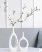 ceramic white modern creative flowers vase home decor vases for wedding decoration porcelain figurines TV cabinet decoration6207583