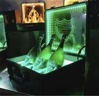3 Bottles LED Rechargeable DOM P CHAMPAGNE SUITCASE Wine Bottle Carrier Box Glorifier Display Case VIP Presenter for Night Club Lo2929161