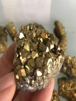 كامل قوس قوس قزح الذهبي الذهبي العنقوقة aura quartz crystal titanium bismuth silicon alcimen Healing7901401