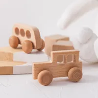 Soothers Teethers 1PC Drewniany zabawkowy buk blok samochodowy kreskówka dziecięca edukacja montessori ząbek gimnasty