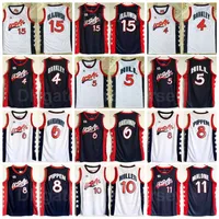 1996 US Dream Drei Basketball Scottie Pippen Jersey 8 Charles Barkley 4 Penny Hardaway 6 Hakeem Olajuwon 15 Karl Malone 11 Grant Hill 5''nba''Shirt