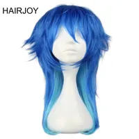 Cosplay Wigs HAIRJOY Dramatical Murder DMMD Seragaki Aoba Cosplay Costume Party Wig Two Tone Blue Ombre Synthetic Hair T221104